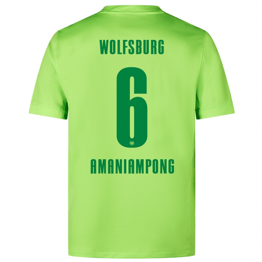 Moteriškas Marces Amaniampong #6 Fluorescencinė Žalia Namų Marškinėliai 2024/25 T-Shirt