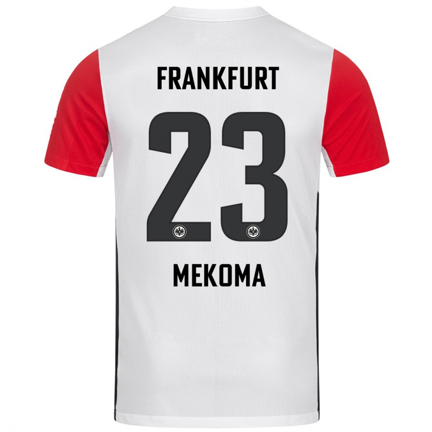 Moteriškas Jamal Mekoma #23 Balta Raudona Namų Marškinėliai 2024/25 T-Shirt