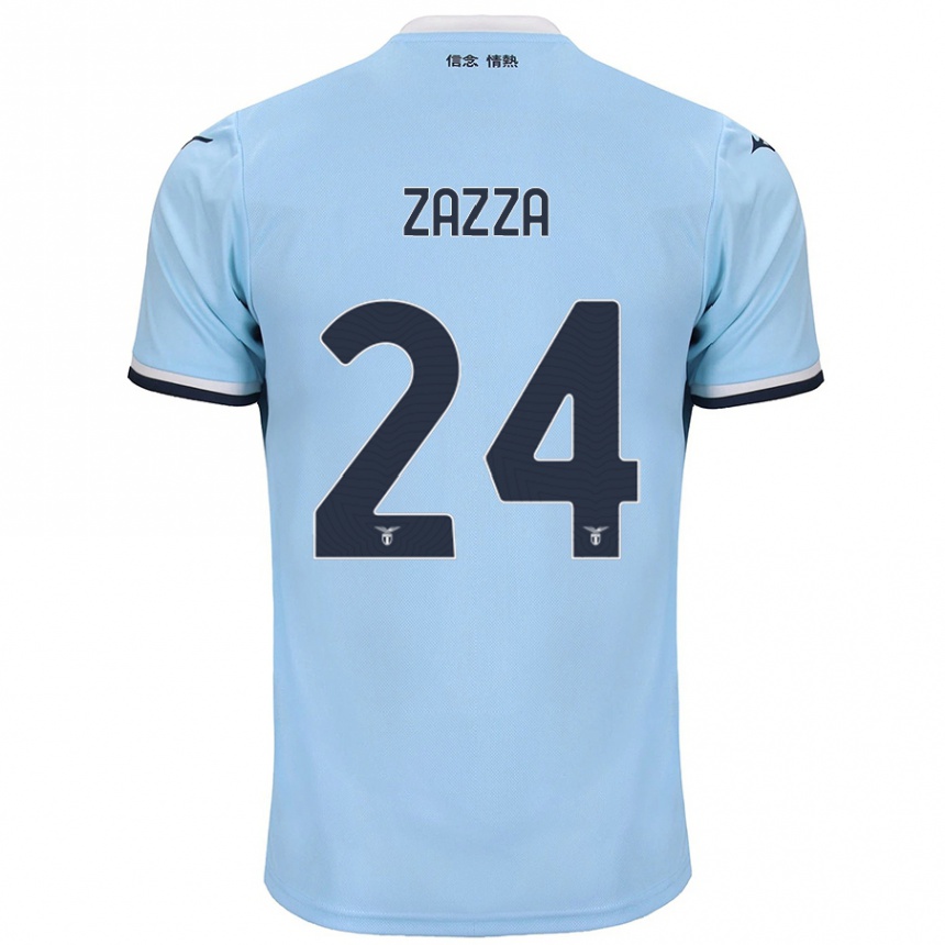 Moteriškas Matteo Zazza #24 Mėlyna Namų Marškinėliai 2024/25 T-Shirt