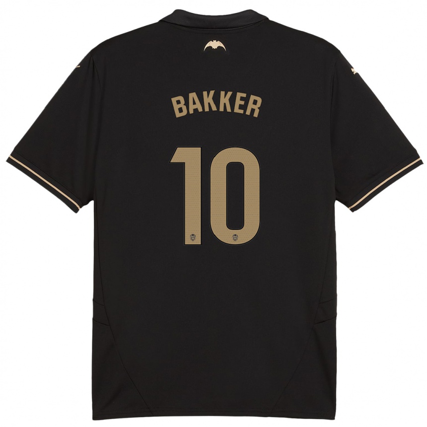 Moteriškas Linda Bakker #10 Juoda Išvykos Marškinėliai 2024/25 T-Shirt