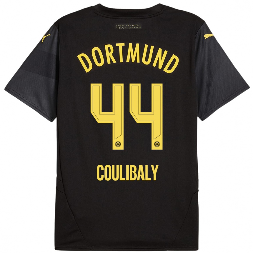 Moteriškas Soumaila Coulibaly #44 Juoda Geltona Išvykos Marškinėliai 2024/25 T-Shirt