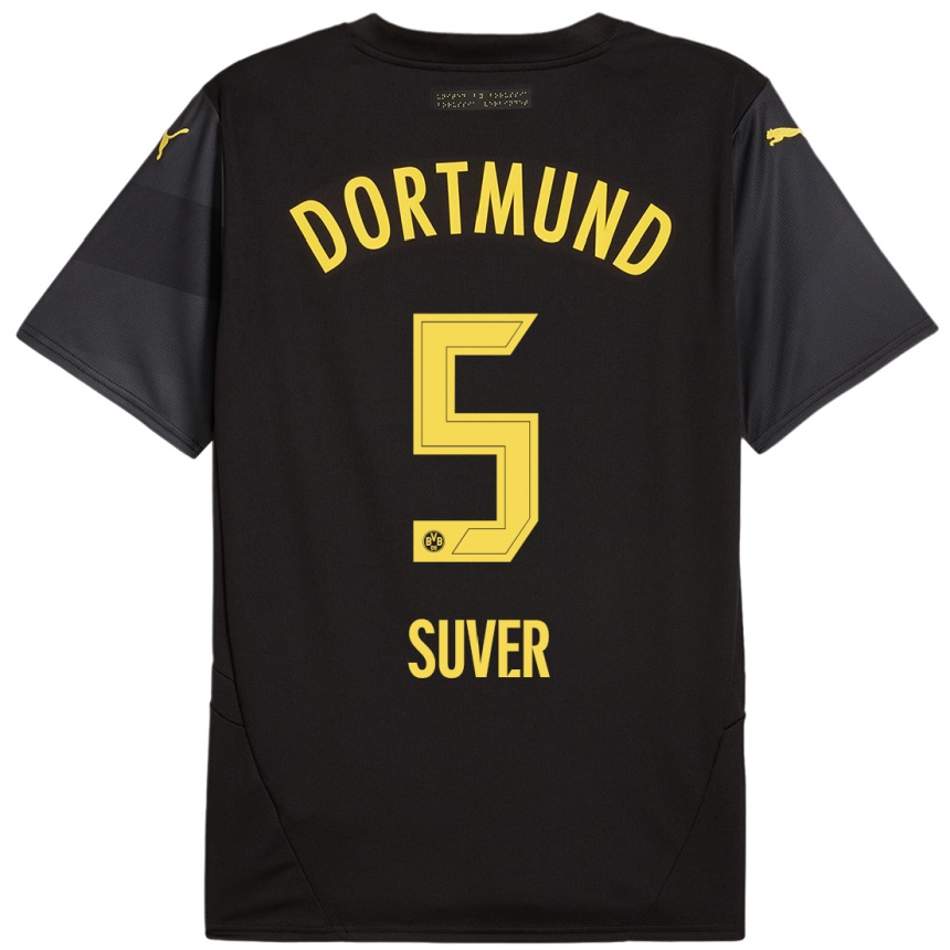 Moteriškas Mario Suver #5 Juoda Geltona Išvykos Marškinėliai 2024/25 T-Shirt