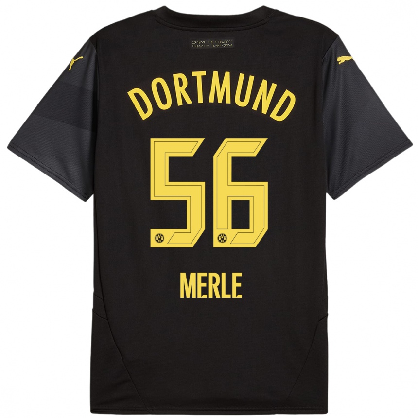 Moteriškas Albers Merle #56 Juoda Geltona Išvykos Marškinėliai 2024/25 T-Shirt