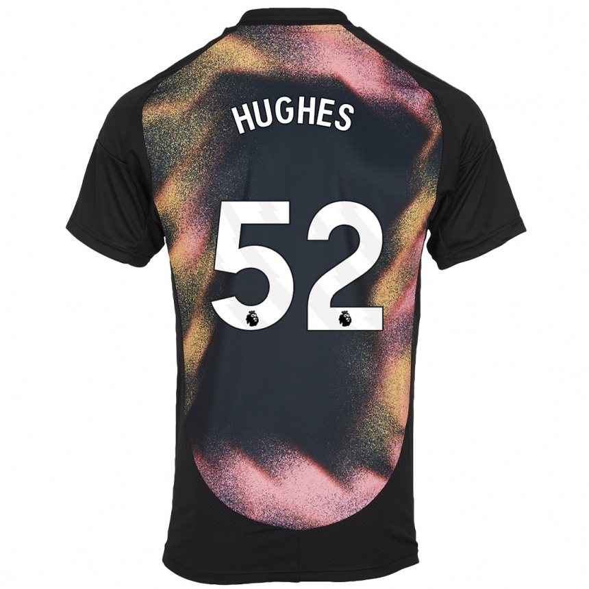 Moteriškas Iestyn Hughes #52 Juoda Balta Išvykos Marškinėliai 2024/25 T-Shirt