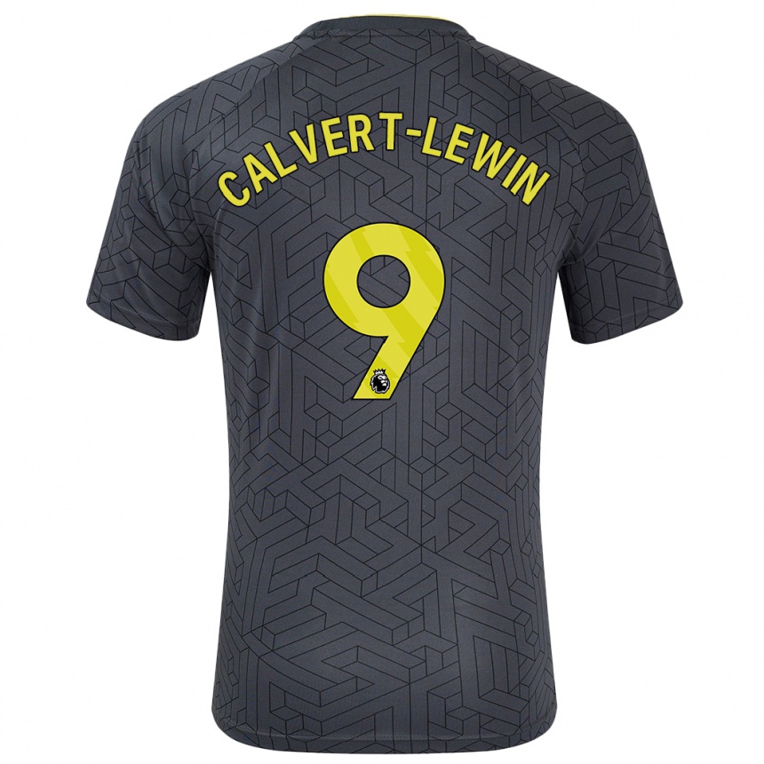 Moteriškas Dominic Calvert-Lewin #9 Juoda Geltona Išvykos Marškinėliai 2024/25 T-Shirt