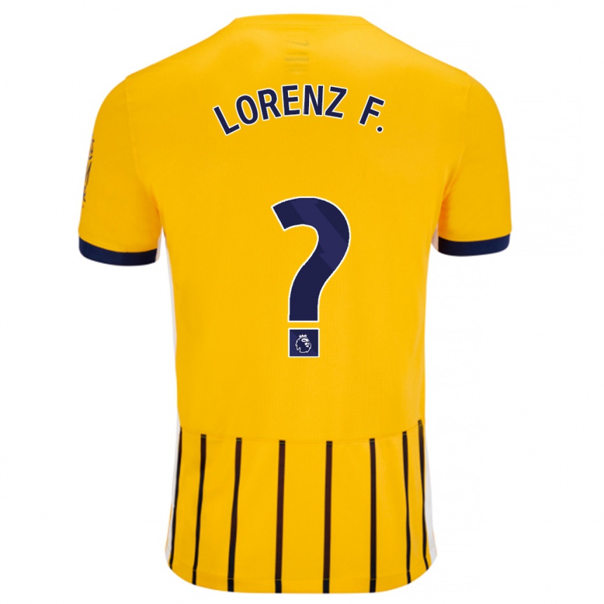 Moteriškas Lorenz Ferdinand #0 Aukso Mėlynos Spalvos Juostelės Išvykos Marškinėliai 2024/25 T-Shirt