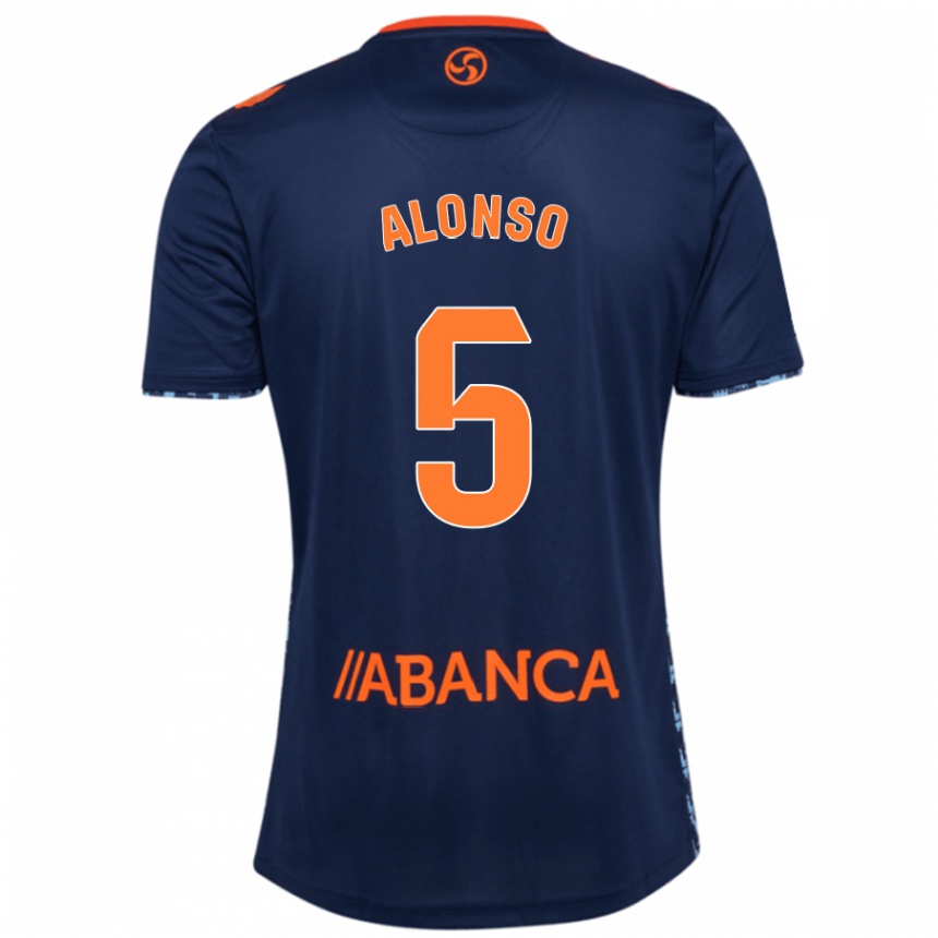 Moteriškas Gael Alonso #5 Tamsiai Mėlyna Išvykos Marškinėliai 2024/25 T-Shirt