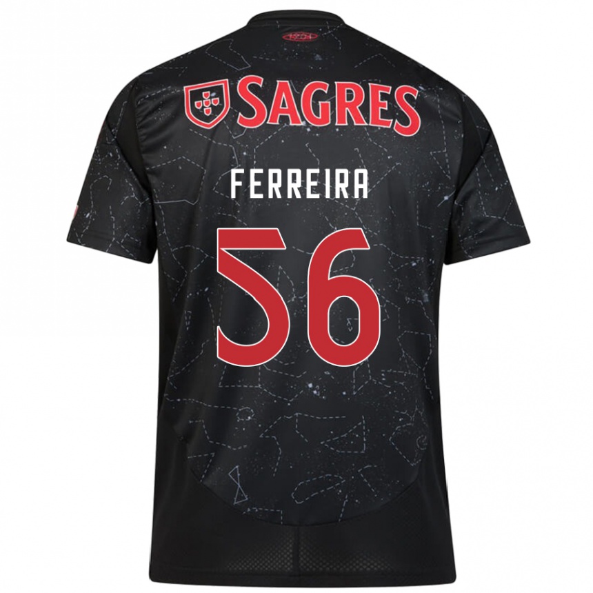 Moteriškas Martim Ferreira #56 Juoda Raudona Išvykos Marškinėliai 2024/25 T-Shirt