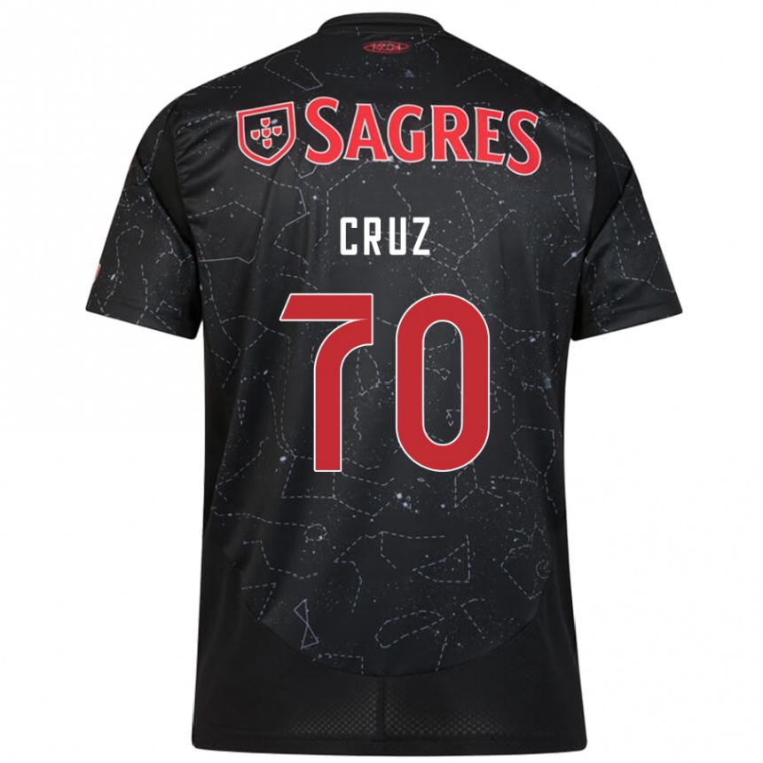 Moteriškas Filipe Cruz #70 Juoda Raudona Išvykos Marškinėliai 2024/25 T-Shirt