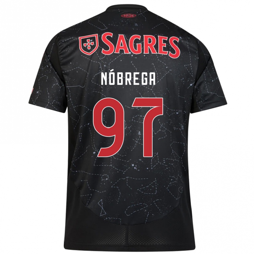 Moteriškas Ricardo Nóbrega #97 Juoda Raudona Išvykos Marškinėliai 2024/25 T-Shirt