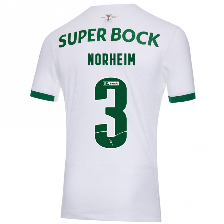 Moteriškas Andrea Norheim #3 Balta Žalia Išvykos Marškinėliai 2024/25 T-Shirt