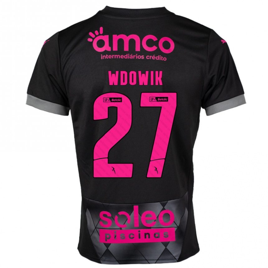 Moteriškas Bartlomiej Wdowik #27 Juoda Rožinė Išvykos Marškinėliai 2024/25 T-Shirt