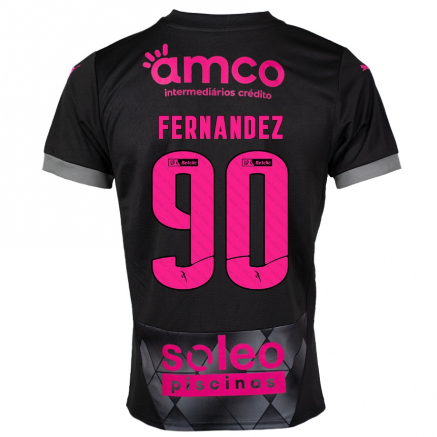 Moteriškas Roberto Fernández #90 Juoda Rožinė Išvykos Marškinėliai 2024/25 T-Shirt