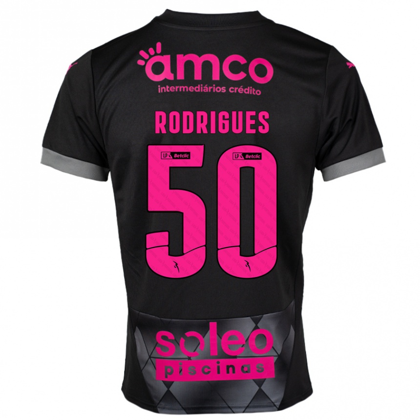 Moteriškas Diego Rodrigues #50 Juoda Rožinė Išvykos Marškinėliai 2024/25 T-Shirt