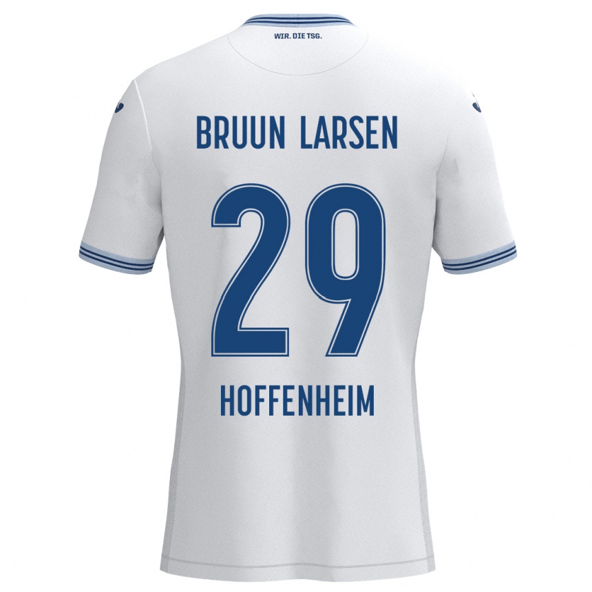 Moteriškas Jacob Bruun Larsen #29 Balta Mėlyna Išvykos Marškinėliai 2024/25 T-Shirt