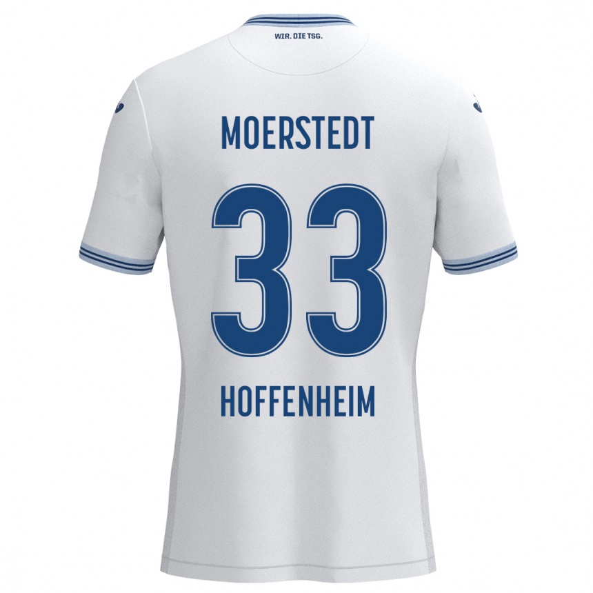 Moteriškas Max Moerstedt #33 Balta Mėlyna Išvykos Marškinėliai 2024/25 T-Shirt