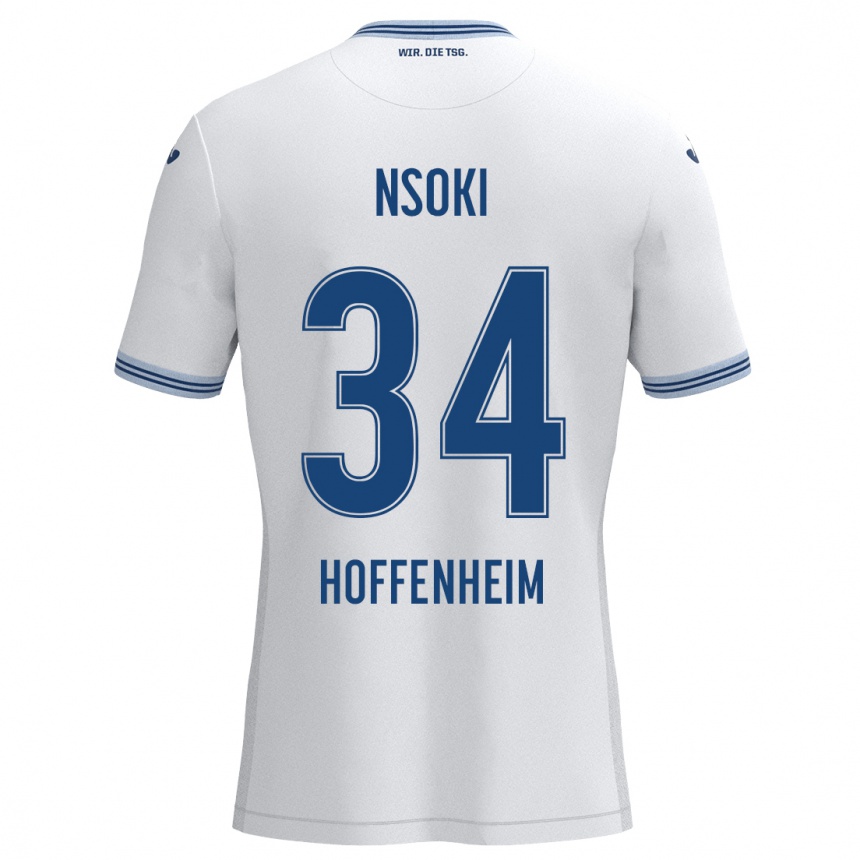 Moteriškas Stanley Nsoki #34 Balta Mėlyna Išvykos Marškinėliai 2024/25 T-Shirt