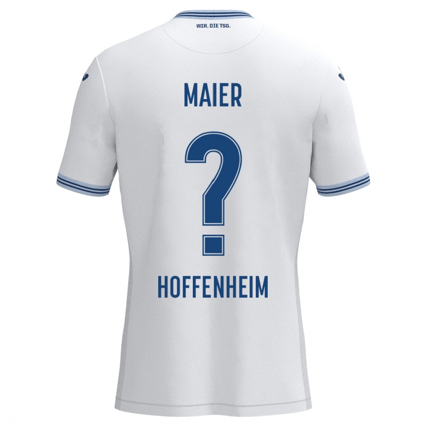 Moteriškas Marcello Maier #0 Balta Mėlyna Išvykos Marškinėliai 2024/25 T-Shirt