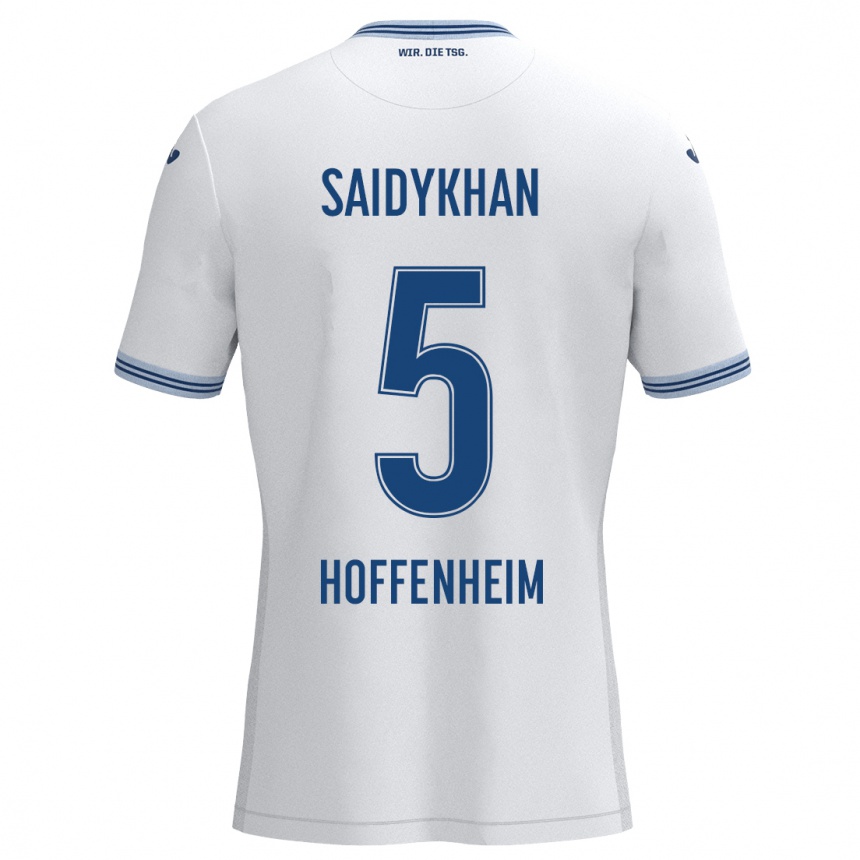 Moteriškas Ibrahim Saidykhan #5 Balta Mėlyna Išvykos Marškinėliai 2024/25 T-Shirt