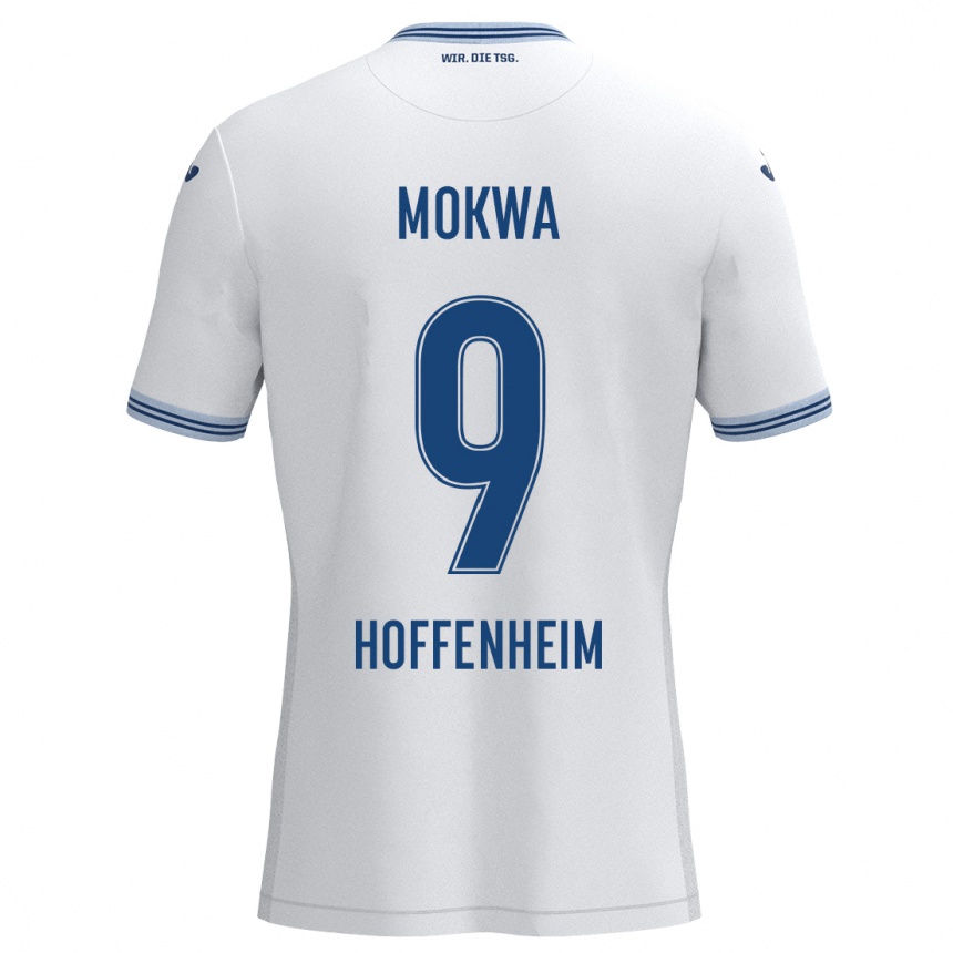 Moteriškas David Mokwa #9 Balta Mėlyna Išvykos Marškinėliai 2024/25 T-Shirt