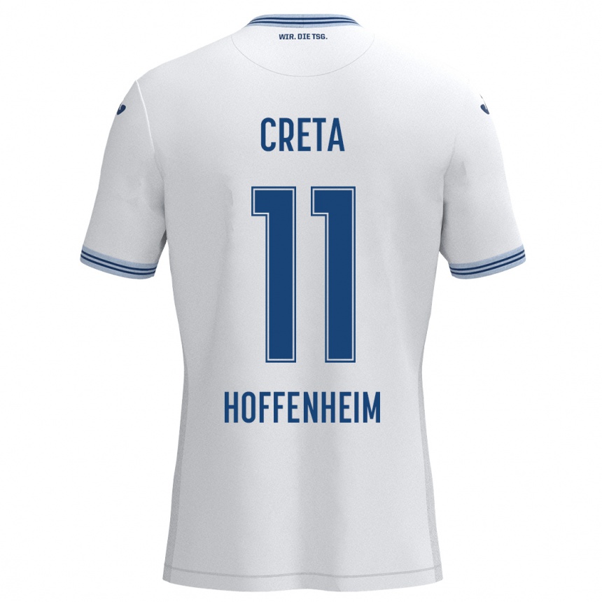 Moteriškas David Creța #11 Balta Mėlyna Išvykos Marškinėliai 2024/25 T-Shirt