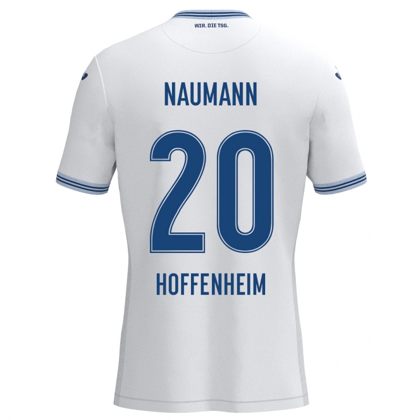 Moteriškas Maxim Naumann #20 Balta Mėlyna Išvykos Marškinėliai 2024/25 T-Shirt