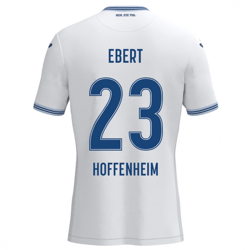 Moteriškas Darijo Ebert #23 Balta Mėlyna Išvykos Marškinėliai 2024/25 T-Shirt