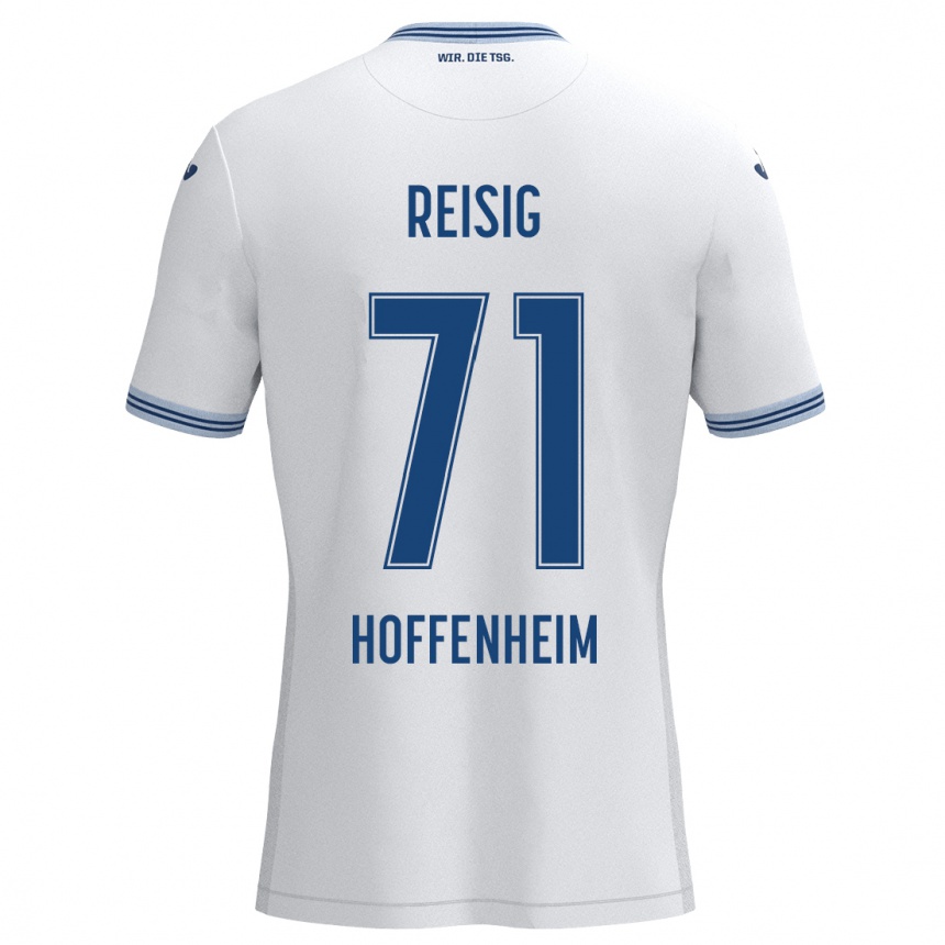 Moteriškas Ruben Reisig #71 Balta Mėlyna Išvykos Marškinėliai 2024/25 T-Shirt