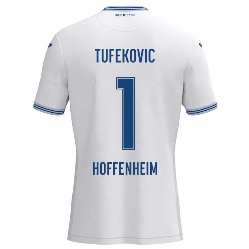 Moteriškas Martina Tufekovic #1 Balta Mėlyna Išvykos Marškinėliai 2024/25 T-Shirt