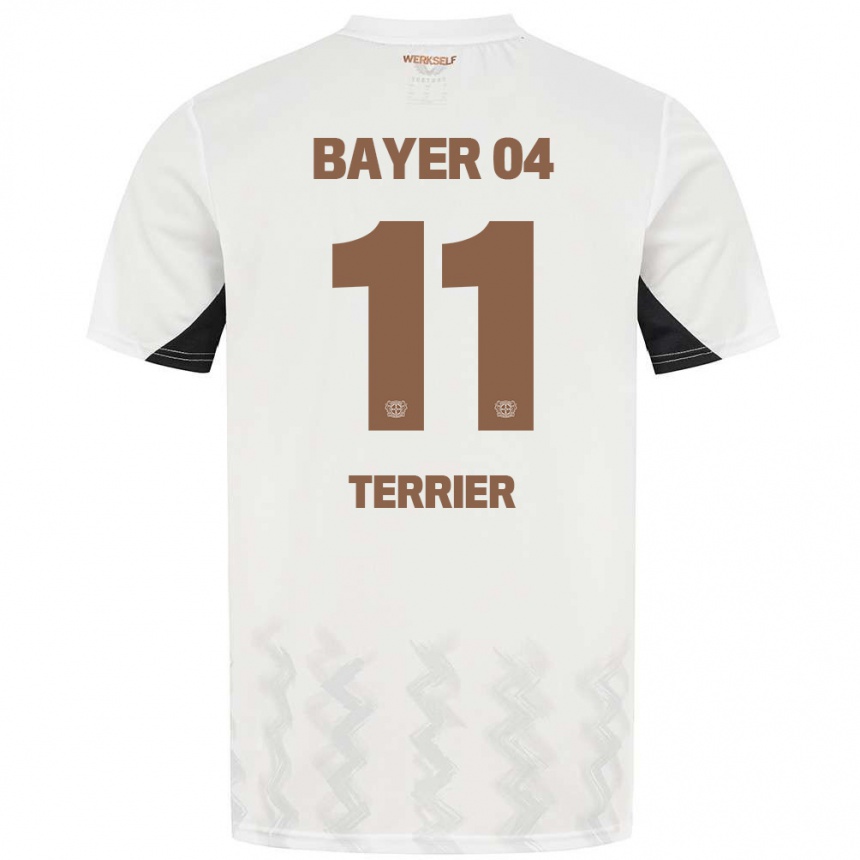 Moteriškas Martin Terrier #11 Balta Juoda Išvykos Marškinėliai 2024/25 T-Shirt