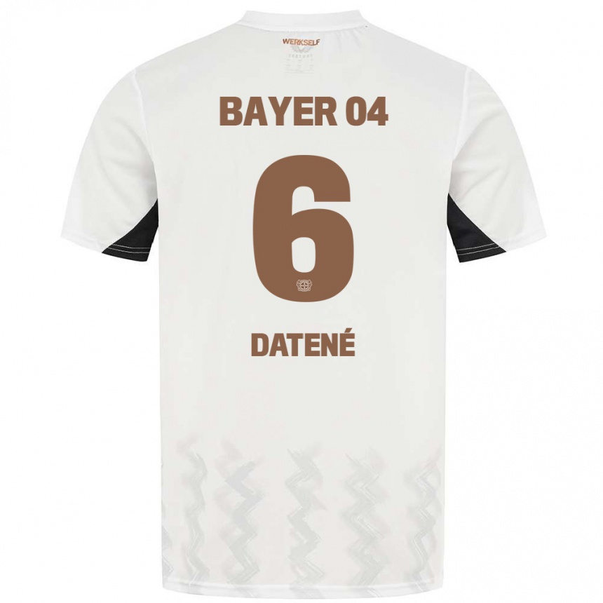 Moteriškas Elia Datené #6 Balta Juoda Išvykos Marškinėliai 2024/25 T-Shirt