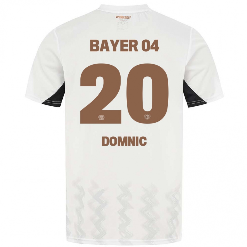 Moteriškas Nebe-Sirak Domnic #20 Balta Juoda Išvykos Marškinėliai 2024/25 T-Shirt