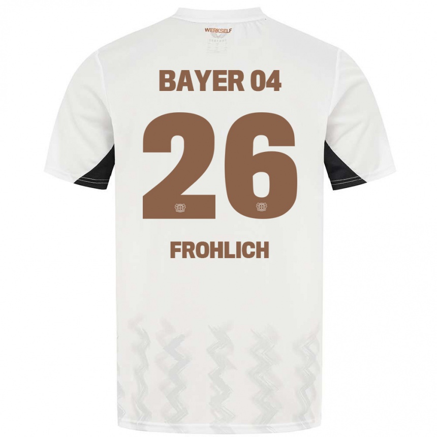 Moteriškas Clara Fröhlich #26 Balta Juoda Išvykos Marškinėliai 2024/25 T-Shirt