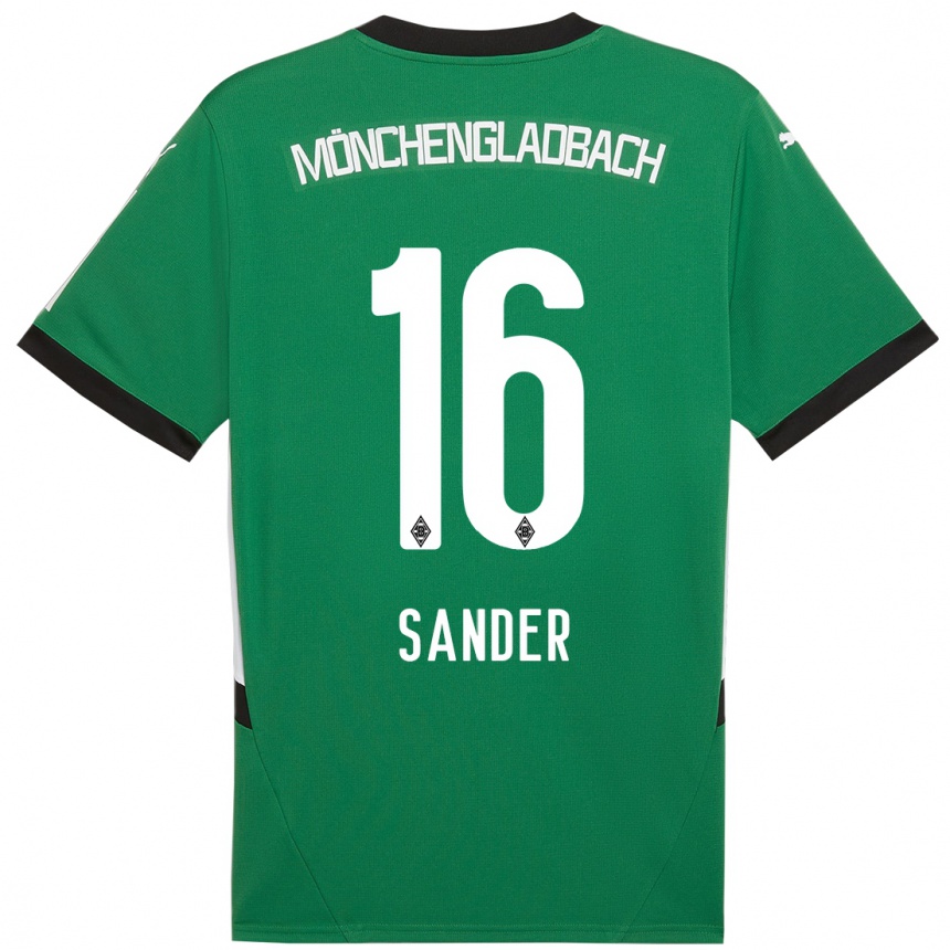 Moteriškas Philipp Sander #16 Žalia Balta Išvykos Marškinėliai 2024/25 T-Shirt