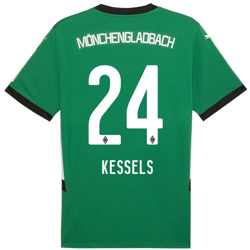 Moteriškas Imke Kessels #24 Žalia Balta Išvykos Marškinėliai 2024/25 T-Shirt