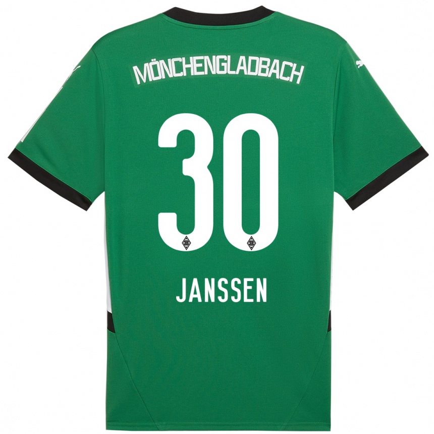 Moteriškas Annalena Janssen #30 Žalia Balta Išvykos Marškinėliai 2024/25 T-Shirt