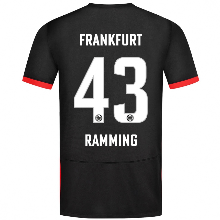 Moteriškas Nils Ramming #43 Juoda Išvykos Marškinėliai 2024/25 T-Shirt