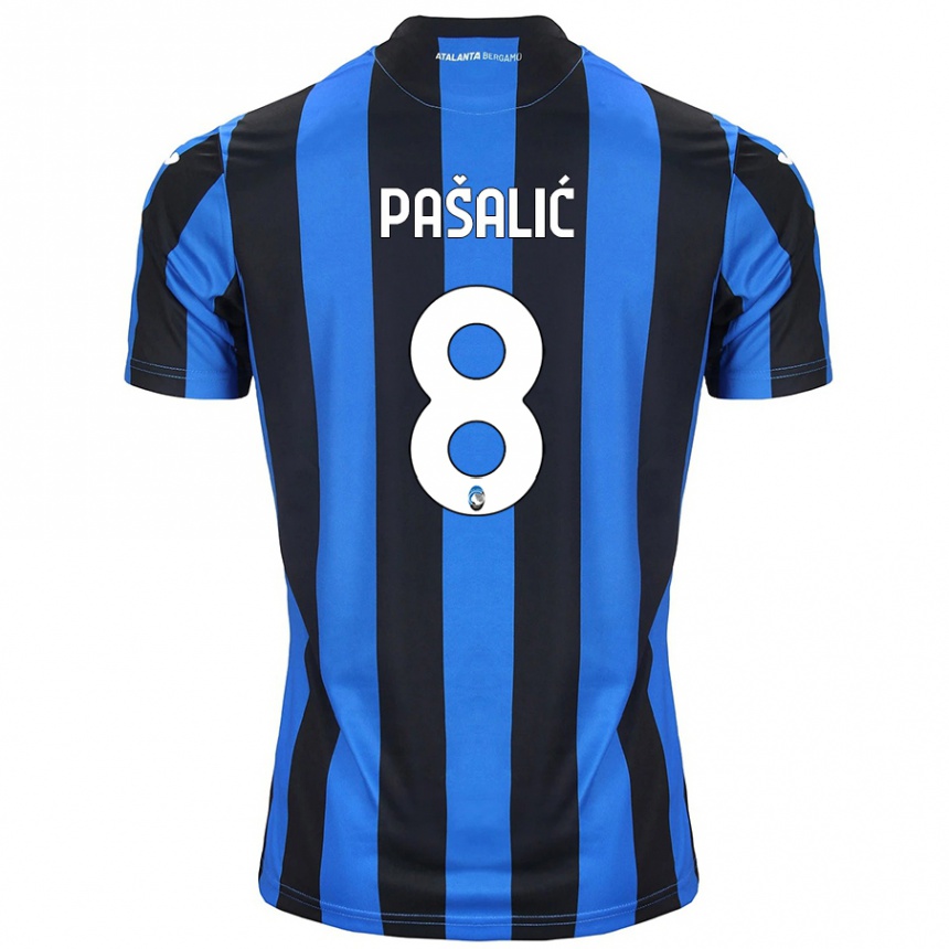 Vaikiškas Mario Pasalic #8 Mėlyna Juoda Namų Marškinėliai 2024/25 T-Shirt