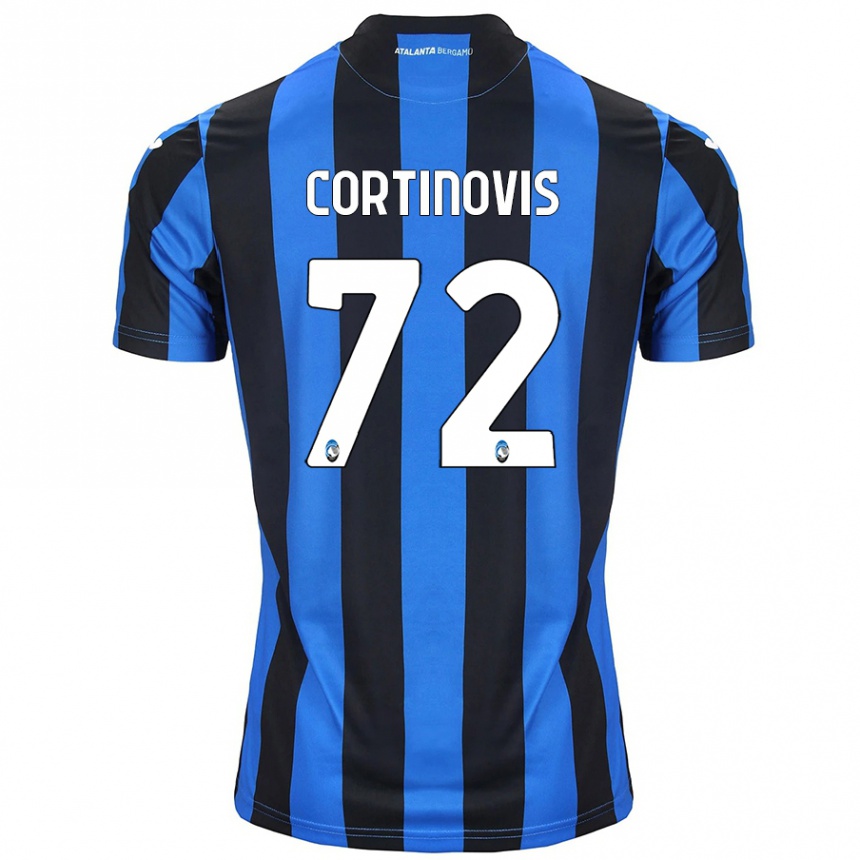 Vaikiškas Alessandro Cortinovis #72 Mėlyna Juoda Namų Marškinėliai 2024/25 T-Shirt