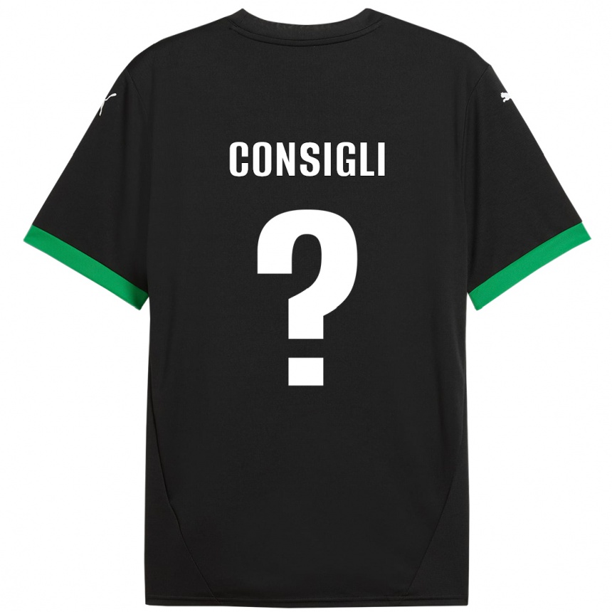 Vaikiškas Andrea Consigli #0 Juoda Tamsiai Žalia Namų Marškinėliai 2024/25 T-Shirt