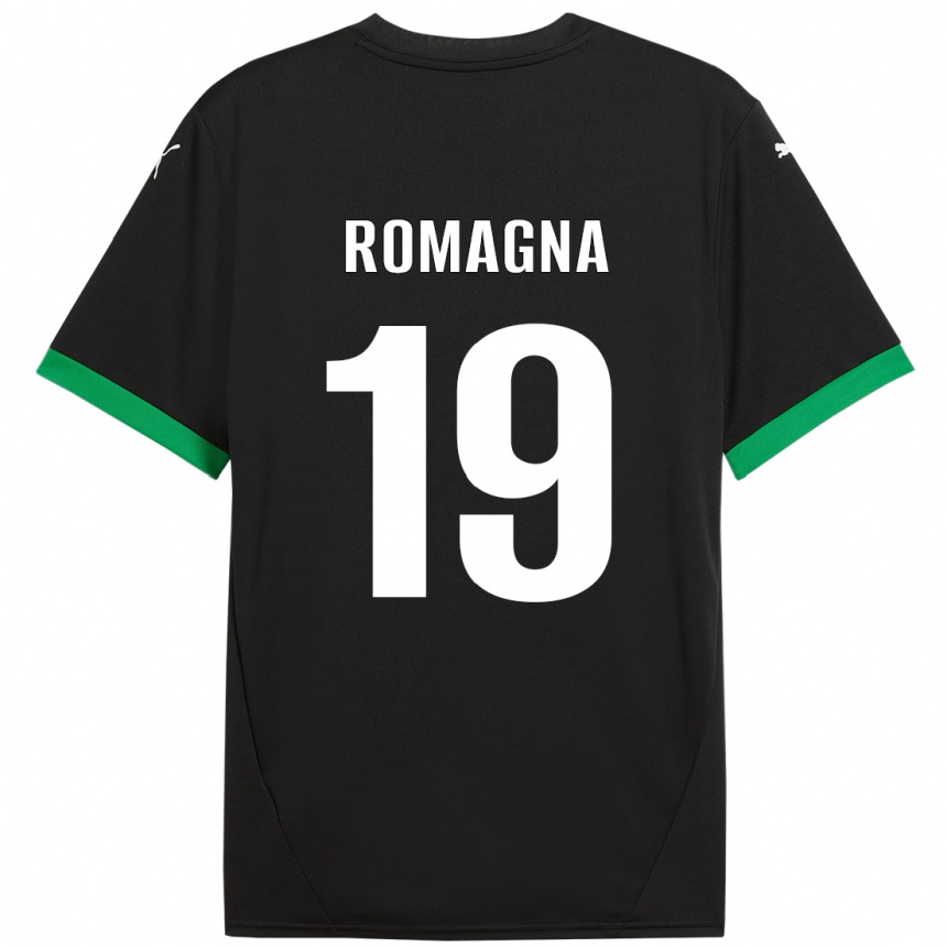 Vaikiškas Filippo Romagna #19 Juoda Tamsiai Žalia Namų Marškinėliai 2024/25 T-Shirt