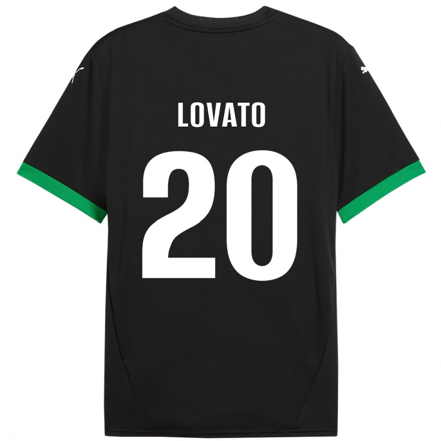 Vaikiškas Matteo Lovato #20 Juoda Tamsiai Žalia Namų Marškinėliai 2024/25 T-Shirt