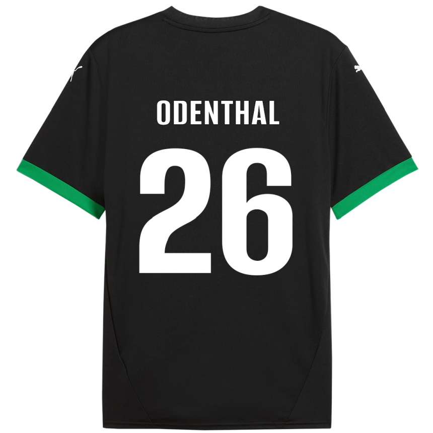 Vaikiškas Cas Odenthal #26 Juoda Tamsiai Žalia Namų Marškinėliai 2024/25 T-Shirt