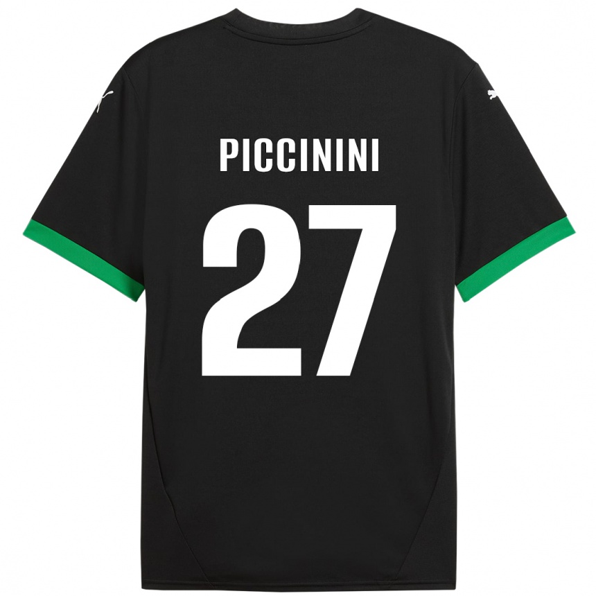 Vaikiškas Stefano Piccinini #27 Juoda Tamsiai Žalia Namų Marškinėliai 2024/25 T-Shirt