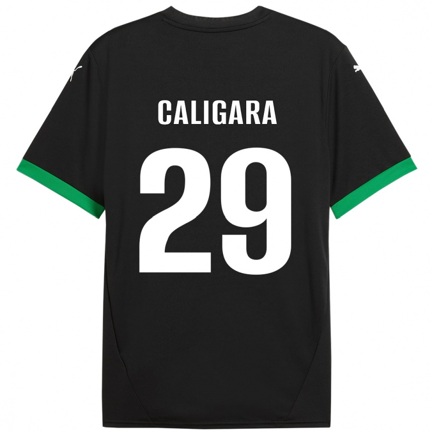 Vaikiškas Fabrizio Caligara #29 Juoda Tamsiai Žalia Namų Marškinėliai 2024/25 T-Shirt