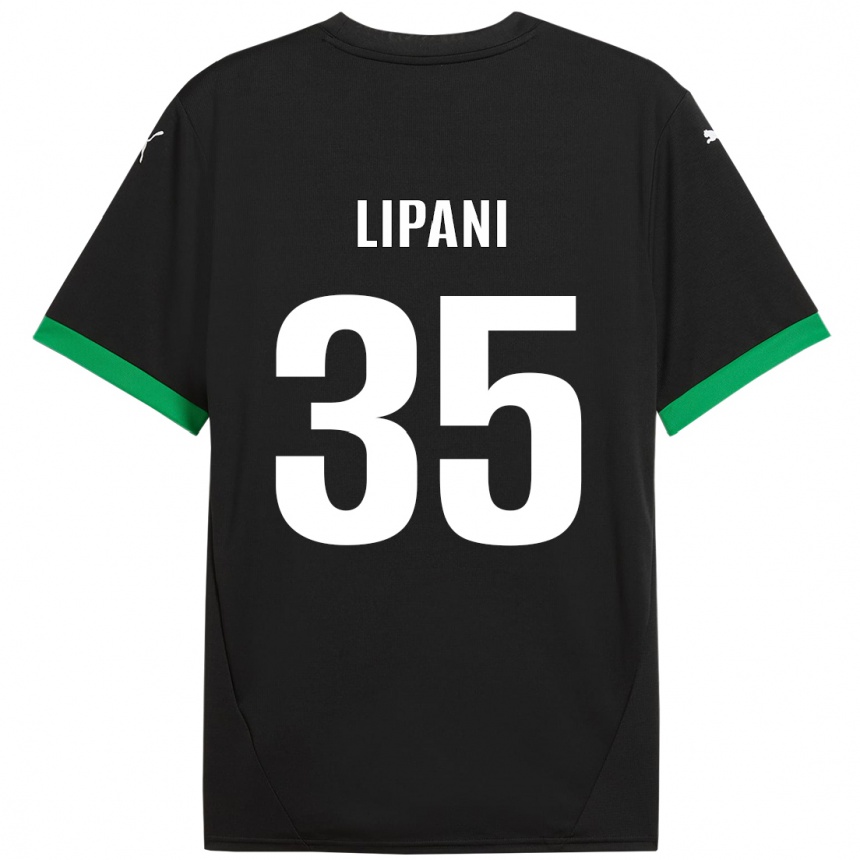 Vaikiškas Luca Lipani #35 Juoda Tamsiai Žalia Namų Marškinėliai 2024/25 T-Shirt