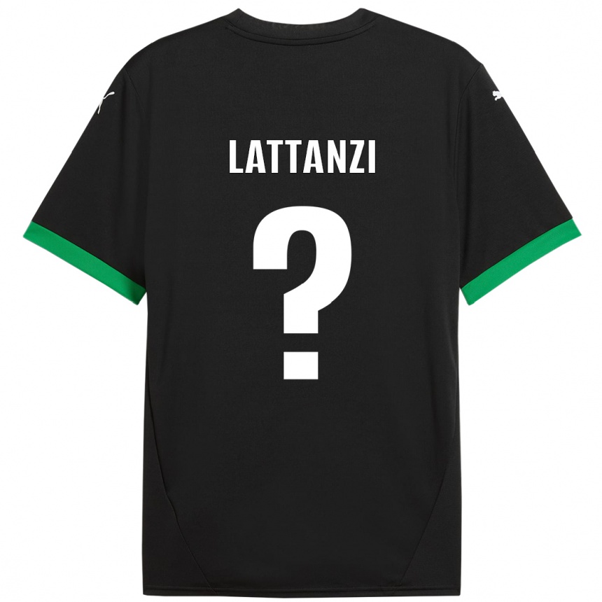 Vaikiškas Luca Lattanzi #0 Juoda Tamsiai Žalia Namų Marškinėliai 2024/25 T-Shirt