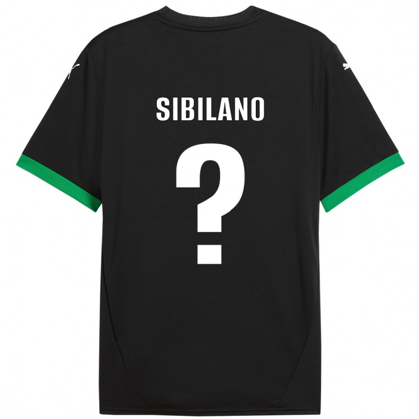 Vaikiškas Alessio Sibilano #0 Juoda Tamsiai Žalia Namų Marškinėliai 2024/25 T-Shirt