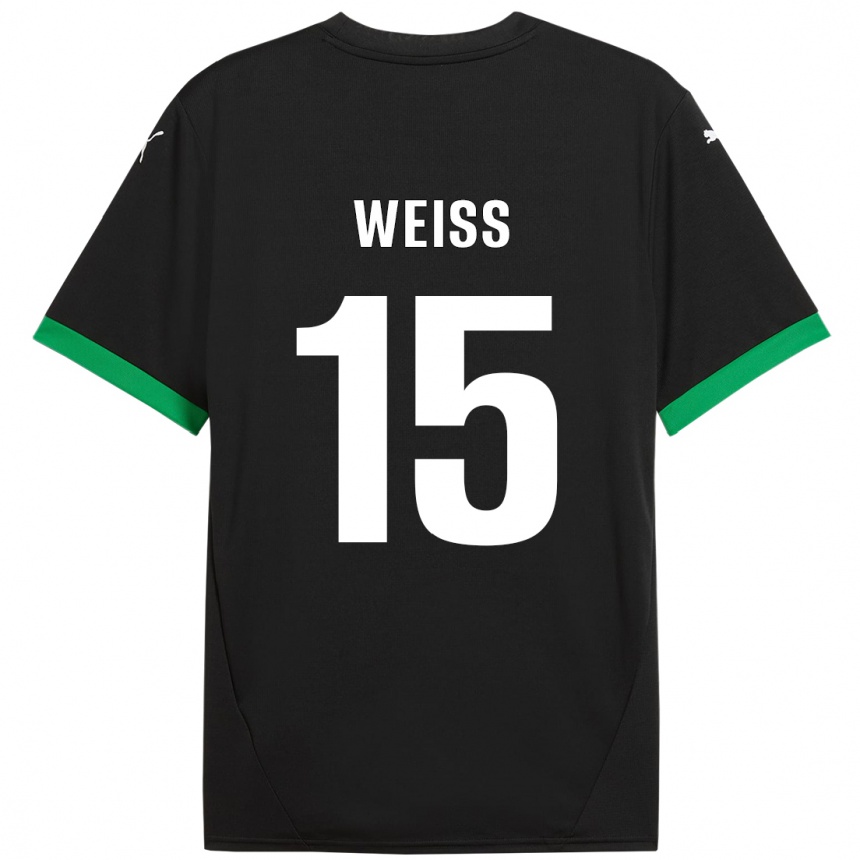 Vaikiškas David Weiss #15 Juoda Tamsiai Žalia Namų Marškinėliai 2024/25 T-Shirt