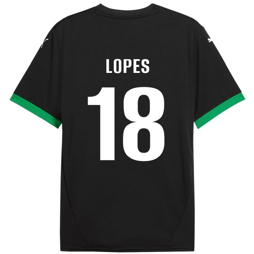 Vaikiškas Emerick Lopes #18 Juoda Tamsiai Žalia Namų Marškinėliai 2024/25 T-Shirt